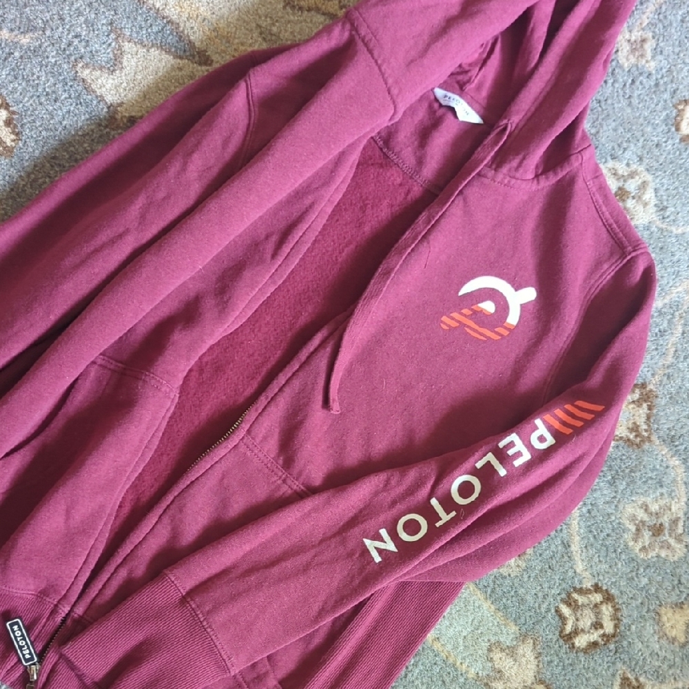 Peloton Burgundy Zip-Up Hoodie